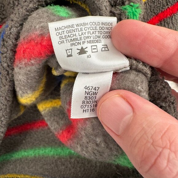 Hanna Andersson‎ Striped Fuzzy Fleece 1/4 Zip Jacket Youth Size 140/US 10 Gray - Picture 10 of 13